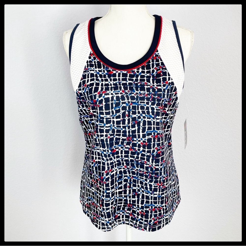 Bolle womens  red white and blue sleeveless athletic top